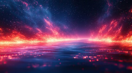 Fototapeta premium Abstract blue, red, and purple background with a digital distorted motion glitch effect cyberpunk design.