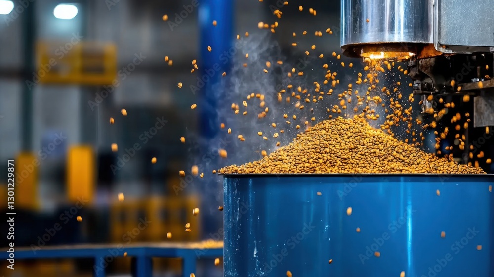 Poster industrial action showcasing gold extraction process factory photography dynamic environment close-u