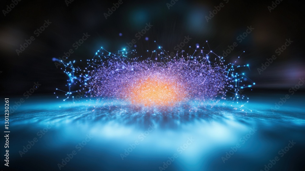 Poster dynamic cosmic explosion outer space visual art digital realm abstract perspective illustrating ener