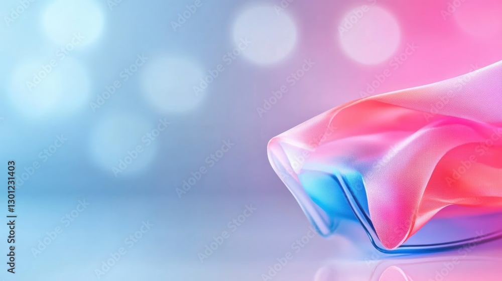 Aufkleber fluid motion of colorful fabric studio setting abstract art soft lighting close-up textile design fo