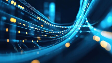 Dynamic digital waves abstract data visualization high-tech environment futuristic concept close-up view technology innovation