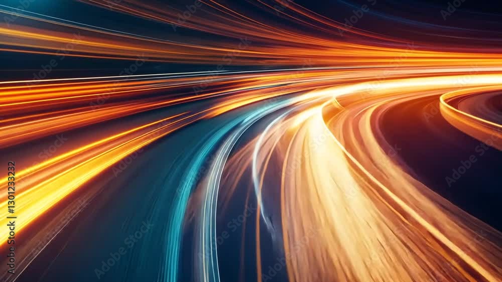 Poster abstract light trails background showcasing speed, technology, and data streams