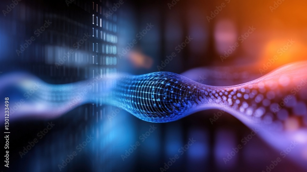 Aufkleber dynamic digital waves representing technology innovation virtual space abstract art futuristic envir