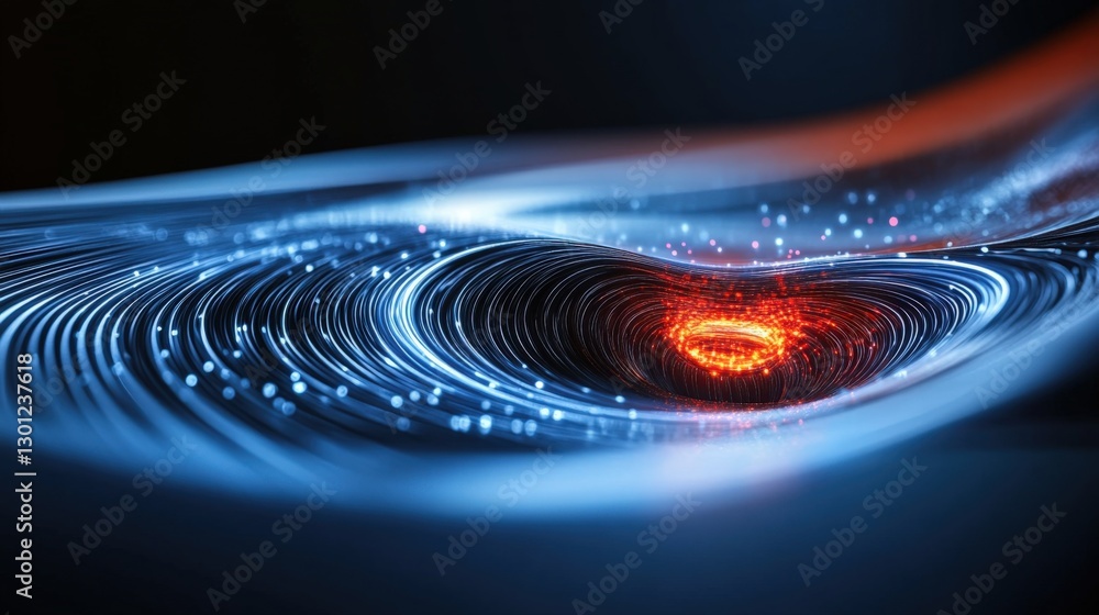Poster dynamic swirling energy visualization abstract concept digital art dark environment close-up view sc