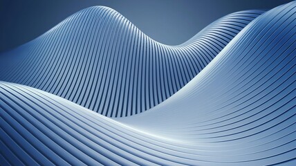 Naklejka premium Minimalist Abstract Fluid Waves in Blue