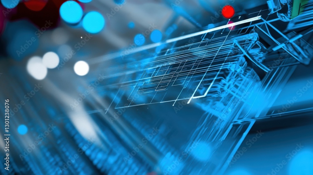 Poster innovative digital transformation technology hub abstract design modern workspace close-up future co