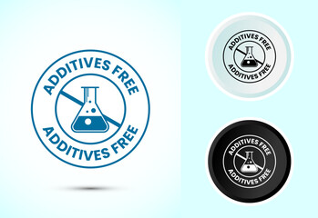 Additives free icon design illustration. No additives symbol for food packaging, Color black and white