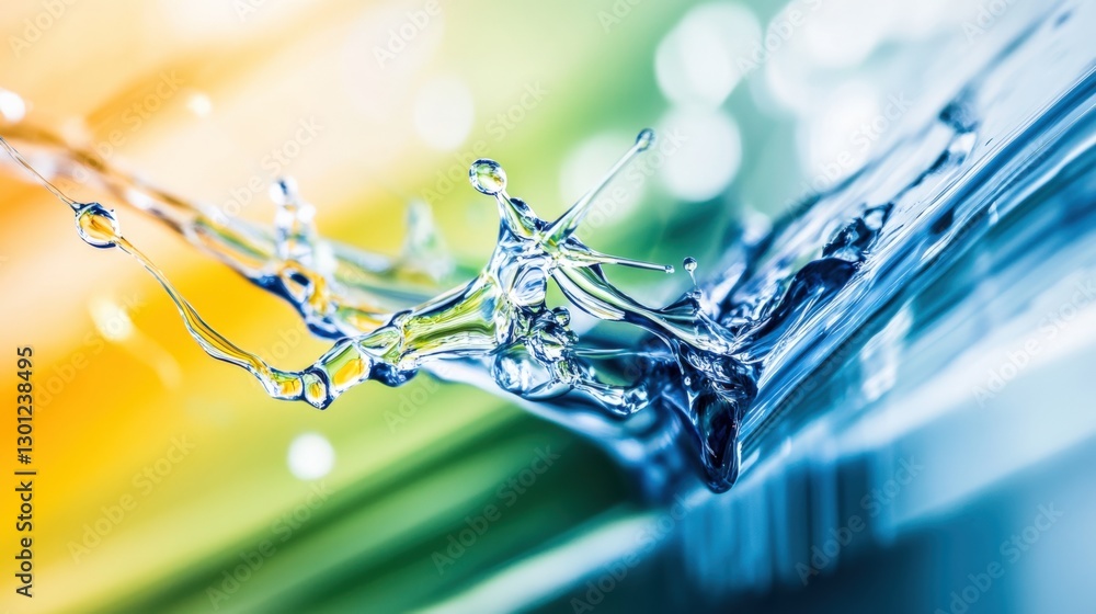 Poster dynamic water splashing action nature scene high-quality image vibrant environment close-up viewpoin