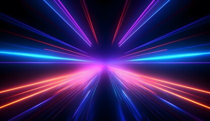 Abstract background with glowing neon lines motion scifi concept. neon background with colorful outlines and light. 
