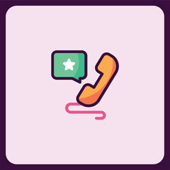 Favorite Phone Call Icon Design, Modern and Colorful Illustration