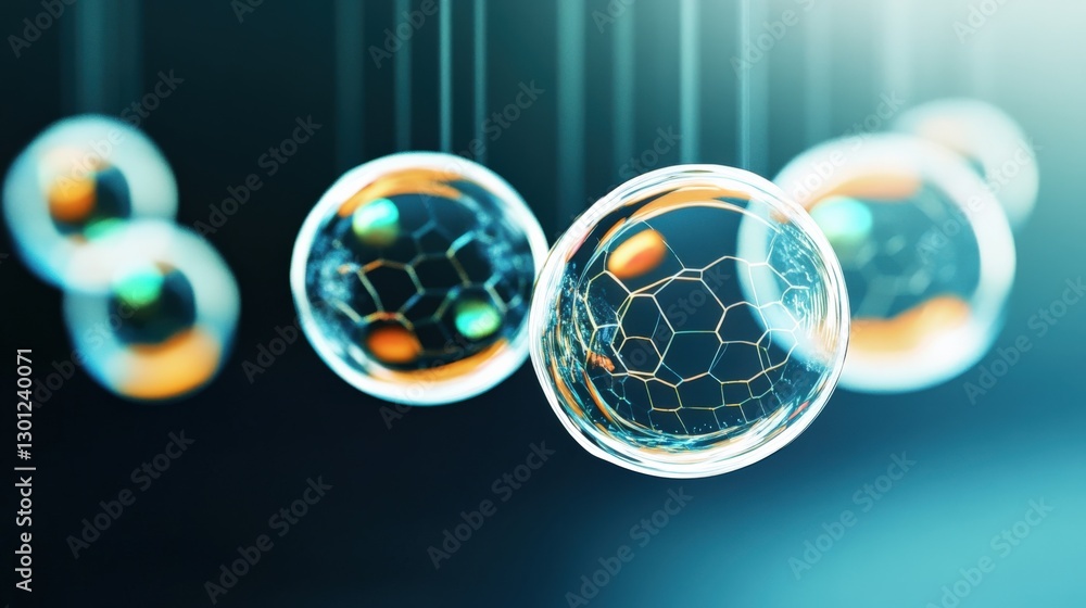 Poster captivating bubbles forming in a laboratory environment scientific experiment close-up view discover