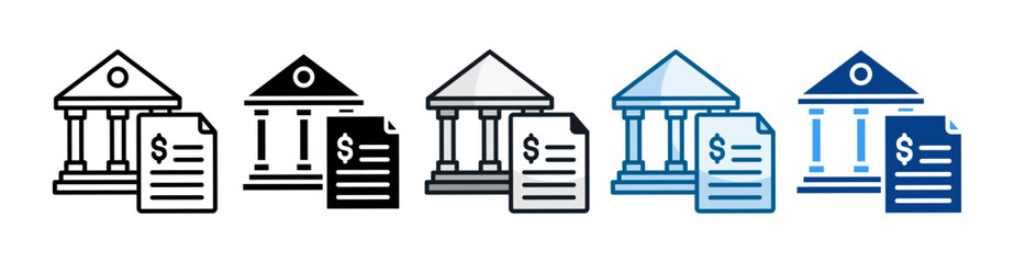 Treasury  Icon Set Multiple Style Collection