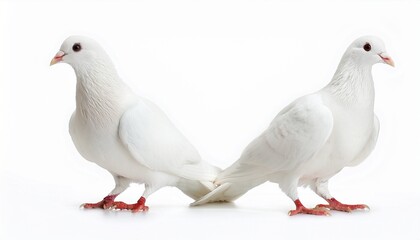 Obraz premium White Pigeon: Elegant Bird Isolated on White Background