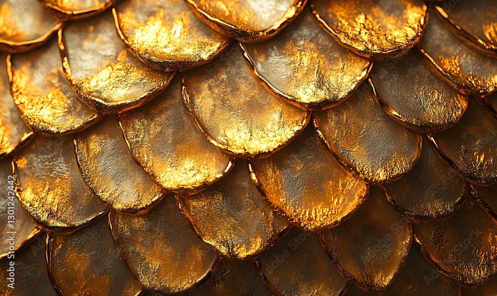 Aufkleber luminous golden scales abstract texture background creating a rich effect