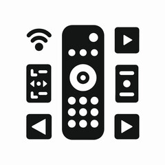 very simple flat and single minimalist Remote Silhouette in black on a white background