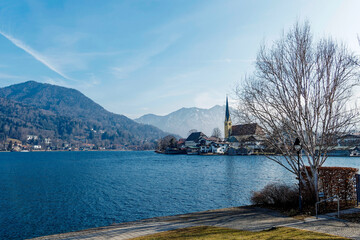 Rottach-Egern on the southwestern shore of Lake Tegernsee in Bavaria Alps