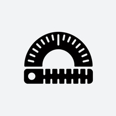 Fototapeta premium very simple flat and single minimalist Ruler Silhouette in black on a white background