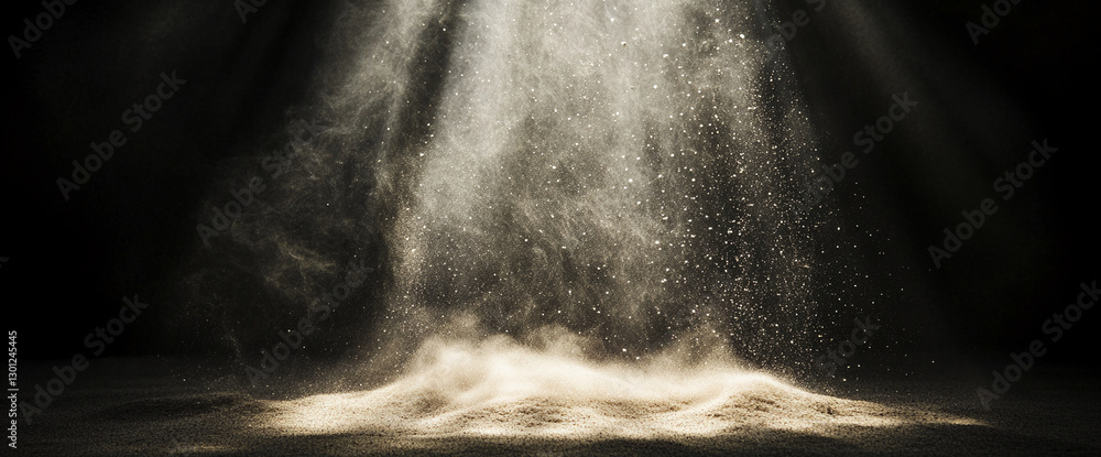 Aufkleber dust particles illuminated by rays of light fall gently onto the ground, creating a mystical and dra