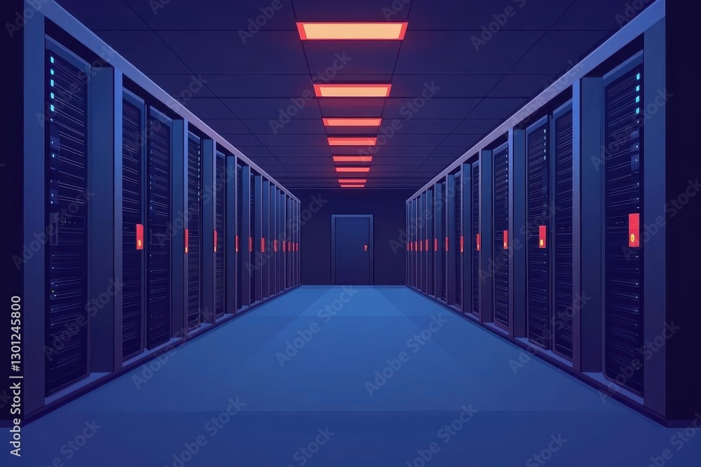 Aufkleber big data cybersecurity network security identity management. secure server room with biometric and p