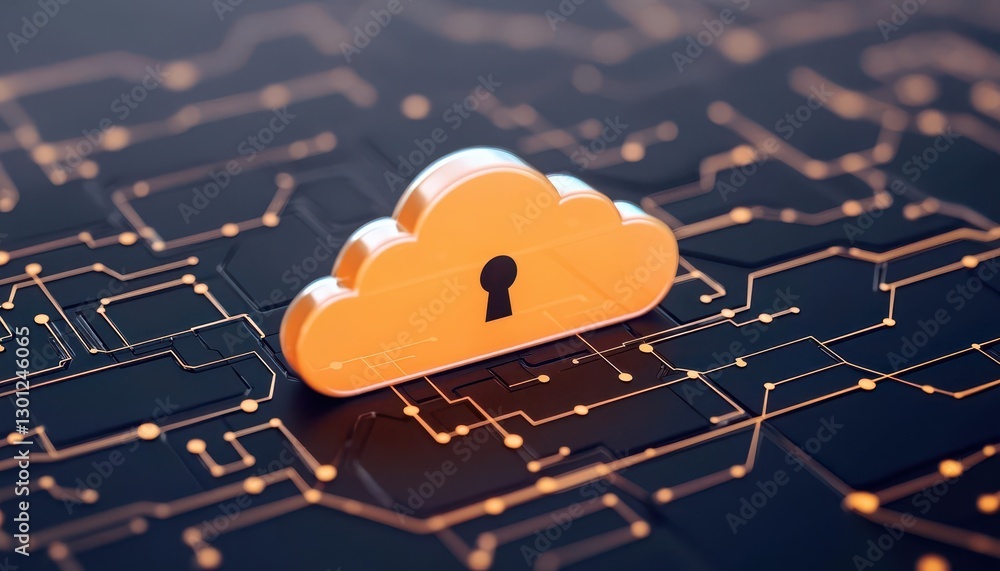 Poster big data cybersecurity cloud security privacy protection. encrypted data transfer, cloud-based cyber