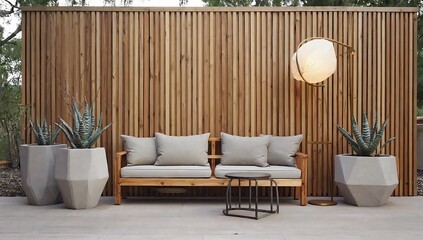 Minimalist outdoor seating area