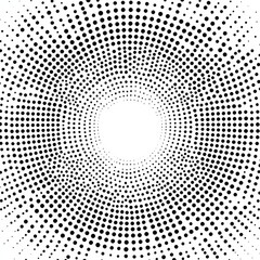 Halftone Circle Pattern Background: A Minimalist Abstract Design with Radial Black Dots on White 