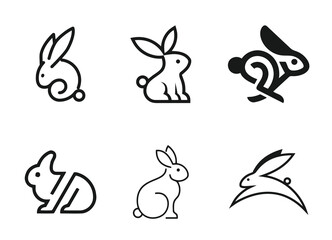 rabbit head minimalist logo design