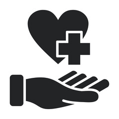 Healthcare Icon Glyph Style. Vector Illustration For Graphic Design