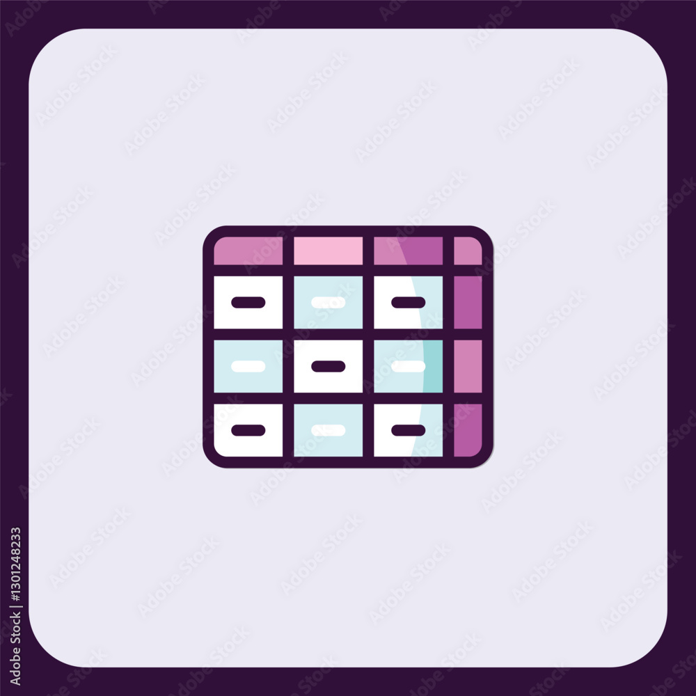 Poster stylized representation of a data chart or spreadsheet interface icon