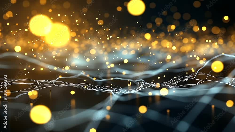 Poster a stunning illustration of glowing neurons transmitting electrical signals across a web-like network