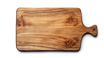 Wooden cutting board asset in-house furniture item on white background minimalistic style clean viewpoint