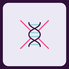 Minimalist flat icon symbolizing genetic mutation or research restriction