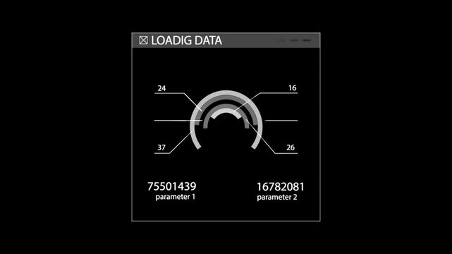 Universal Technology Line and frame Video overlay Futuristic HUD Head up display interface template with basic geometry line element. Video template widescreen aspect ratio