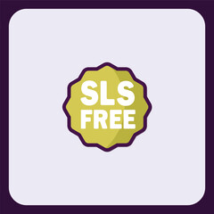SLS Free Symbol, Emblem for Chemical-Free Products, Isolated Minimalist Icon