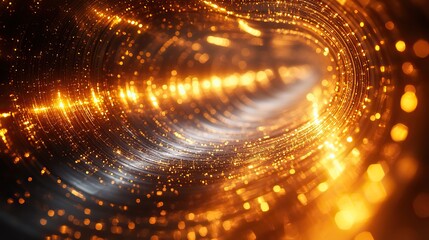 Fototapeta premium An abstract dynamic gold blurred soft-focused luxury retro futuristic techno background.