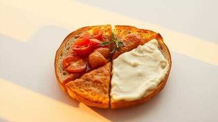 pizza with tomato and cheese