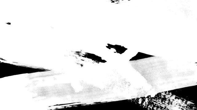 Set animated paint brush strokes transition. Pack of hand drawn white paintbrush strokes transition for matte or reveal.