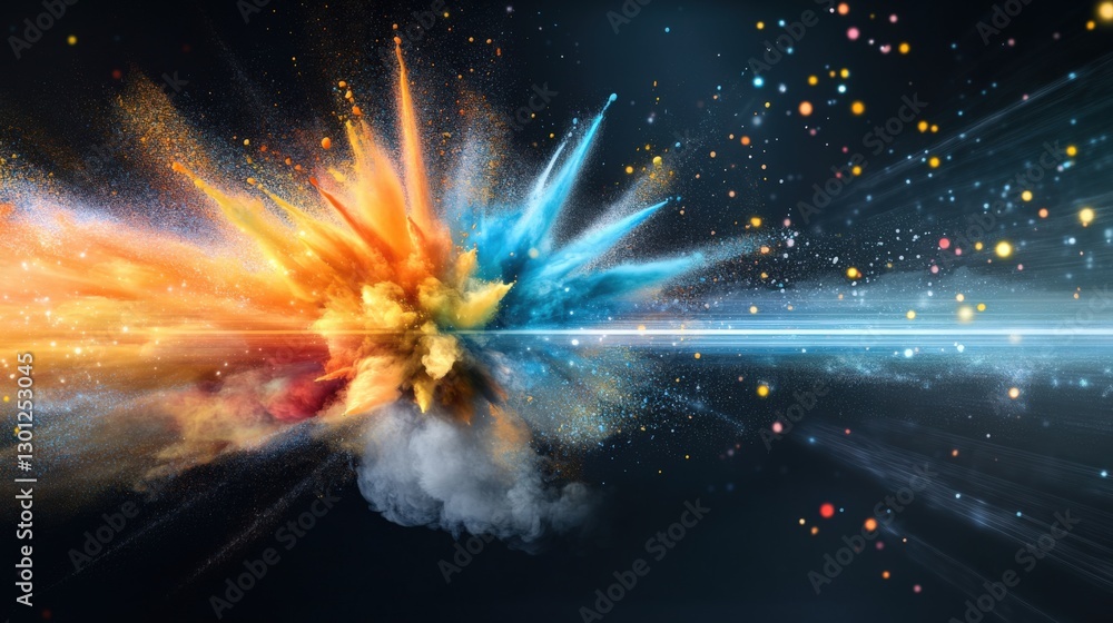 Poster dynamic color explosion art abstract background digital design vibrant environment artistic viewpoin