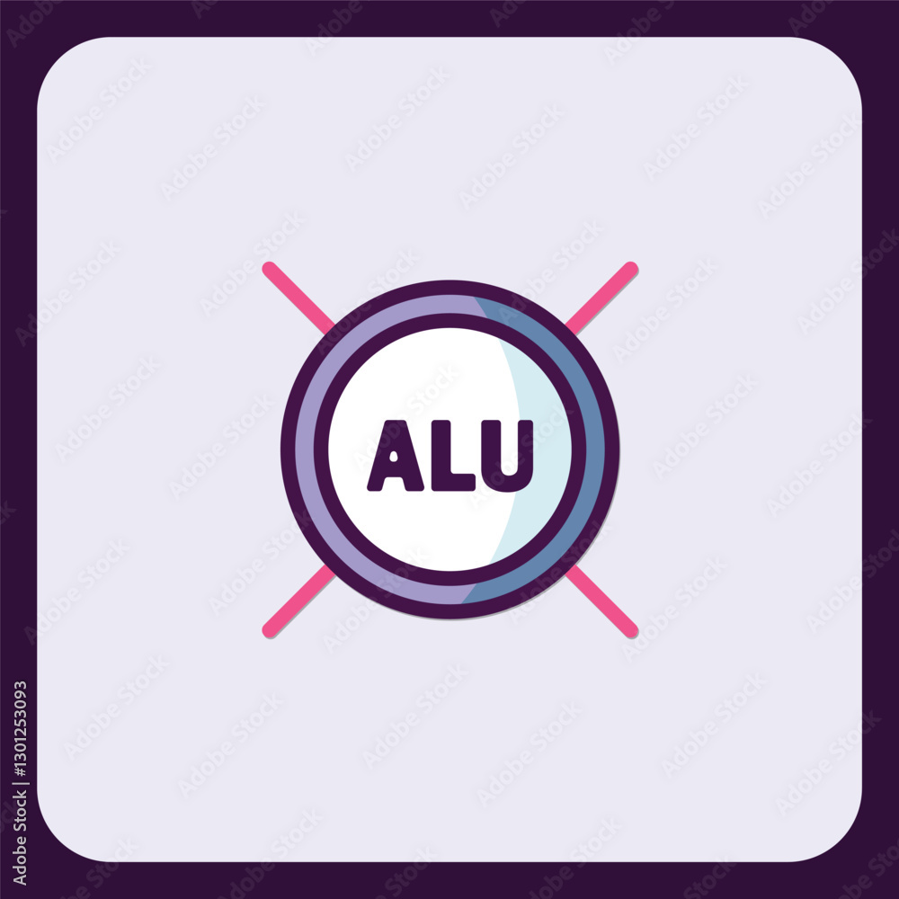 Poster arithmetic logic unit symbol design in a minimalist and modern style