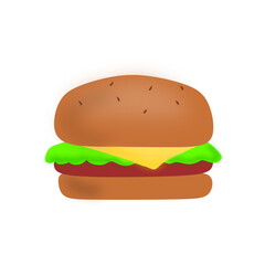 hamburger isolated on white / hamburger illustration