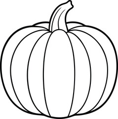 Pumpkin Line Art - Minimalist Vector