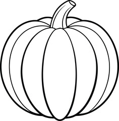 Pumpkin Line Art Vector – Simple Outline Illustration