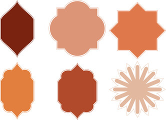 Vector collections of shape islamic door and window silhouette Arabic arch. Patterns in oriental style. Best for islamic design