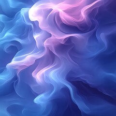 Abstract Smoke Flowing in Blue and Pink Sky