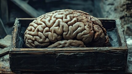 old wooden box with flowers