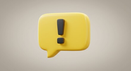 Important Announcement Yellow Speech Bubble with Exclamation Mark