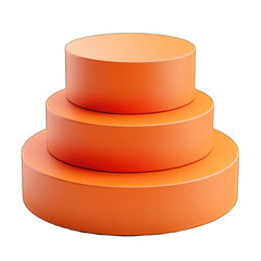 Orange podium isolated on transparent background cutout