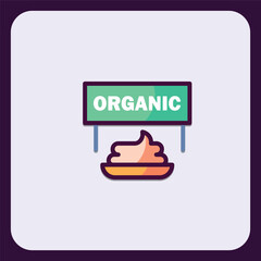Fototapeta premium Minimalist Organic Food Icon with Soft Color Palette and Playful Design