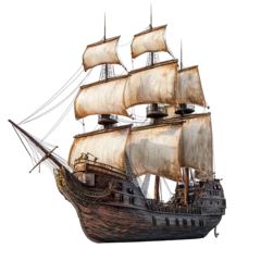 Printed kitchen splashbacks Pirate ship model isolated on transparent background