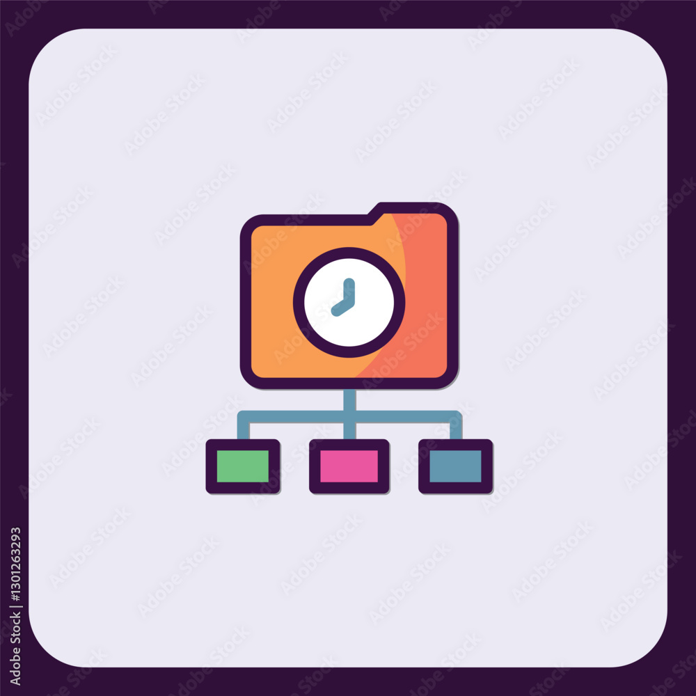 Poster conceptual diagram of file structure and its time management in organization